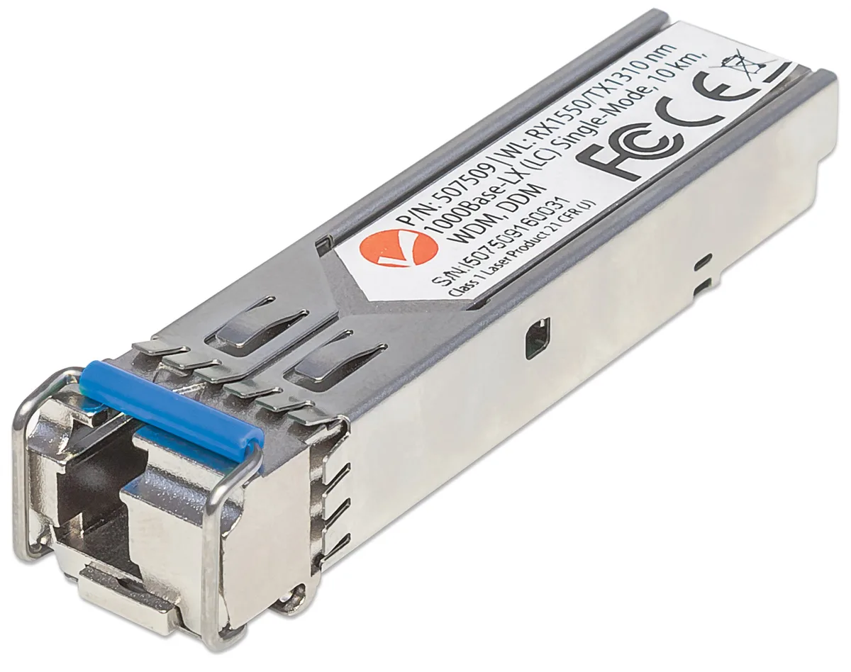 Intellinet Network Solutions Intellinet Network Solutions 507509 SFP transceiver 1000Base-LX 10 km RX 1550 TX 1310 server accessory — product photo