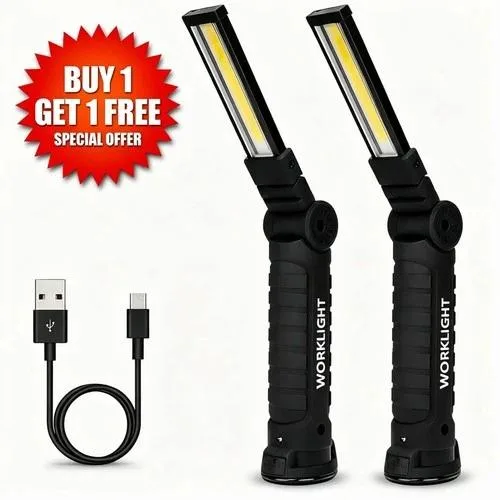NShi NShi COB Work Light 500 lm Flood 100 lm Spot 1200 mAh USB-C 2-pack — product photo