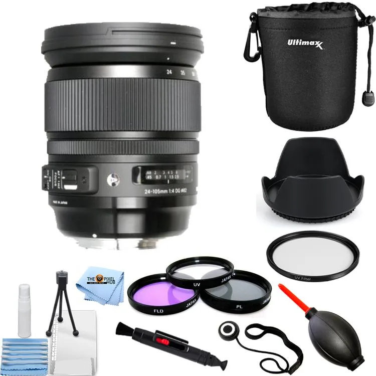 SIGMA Sigma 24-105mm f/4 DG OS HSM Art Lens for Nikon with 10PC Accessory Bundle — product photo