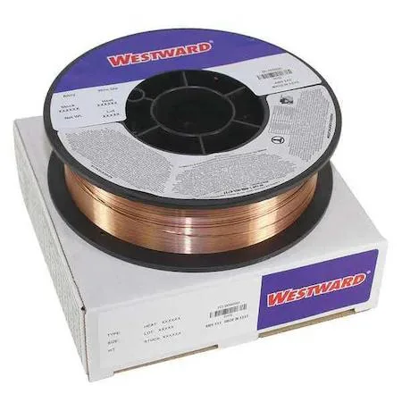 Green plastic spool of copper-coloured MIG welding wire, 11 lb