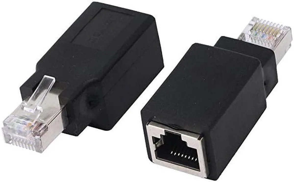 Vszerda Vszerda RJ45 Male to Female Crossover Adapter 2-Pack Black Straight — product photo