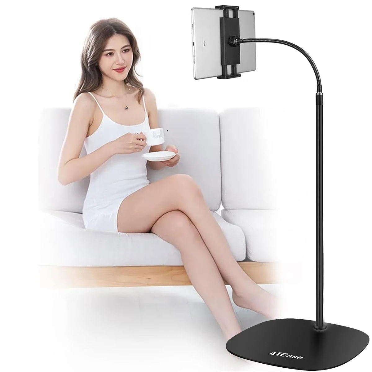SZYG SZYG Tablet Floor Stand Gooseneck Black 35.8–67.7 in 4.6–12.9 in — product photo