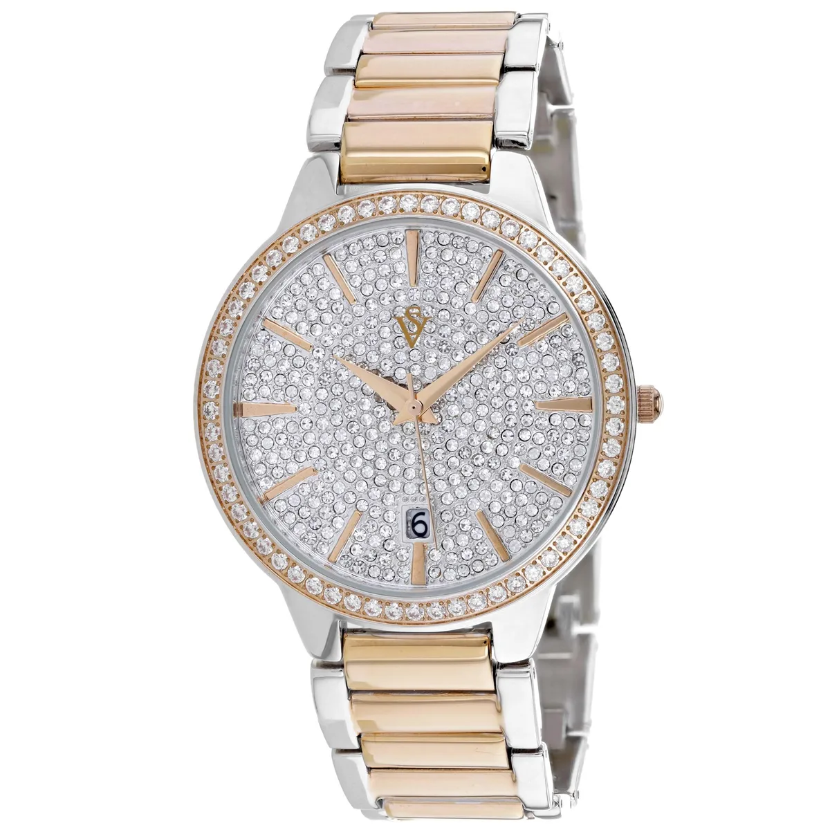 Silver stainless steel watch with matching bracelet and silver dial