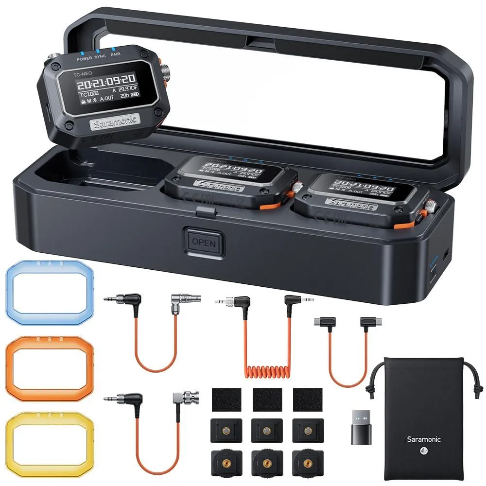 LORDWORLD LORDWORLD TC-NEO-KIT 3-Pack Timecode Generator Kit with Charging Case — product photo