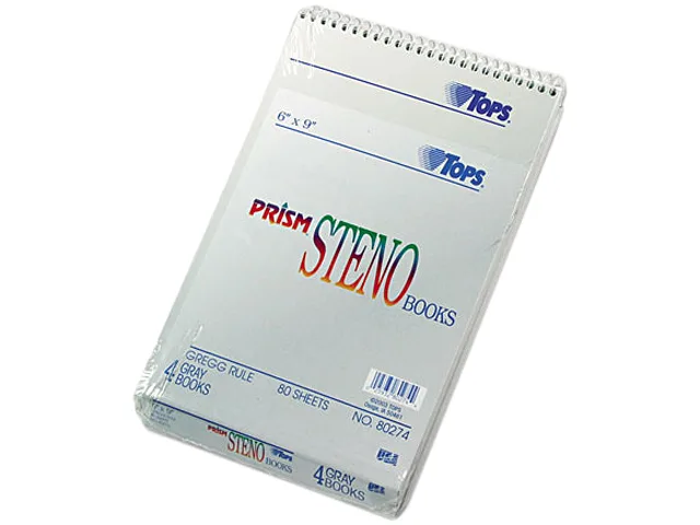 TOPS TOPS 80274 Gregg Ruled Steno Notebook 6x9 80 Sheets 4 Pack — product photo