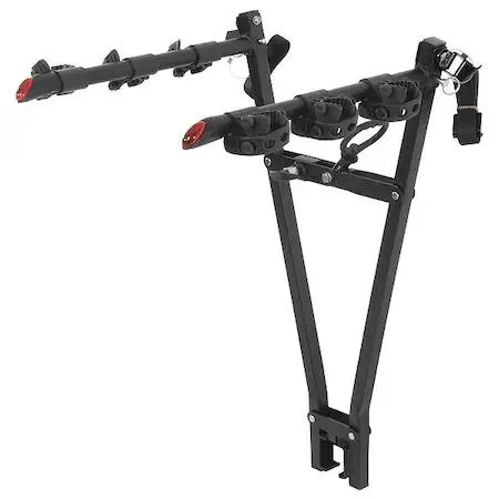 Black clamp-on bike rack for three bikes