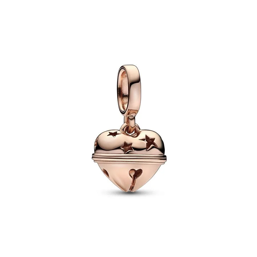 PANDORA PANDORA Festive Bell Dangle Charm 14k Rose Gold Plated Silver — product photo