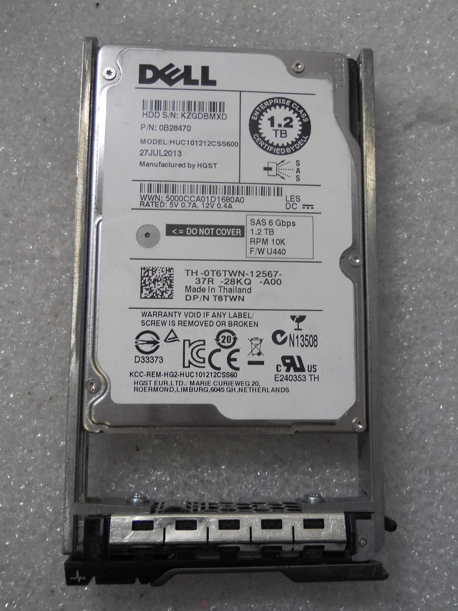 DELL DELL 1.2TB 10K SAS 2.5" HDD for PowerEdge R320 R420 with Tray — product photo