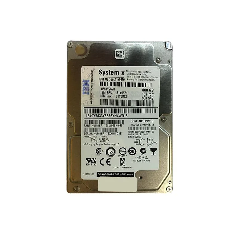 Seagate Seagate Savvio 15K.3 300GB 15000RPM SAS 6Gb/s 64MB Cache (SED) 2.5-inch internal hard drive — product photo