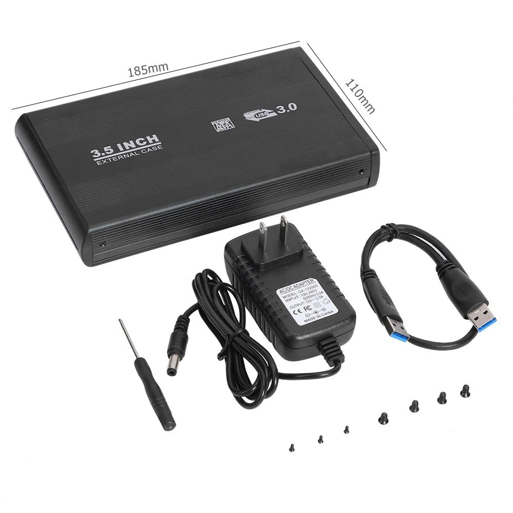 YINGHUA YINGHUA 3.5 inch USB 3.0 SATA HDD Enclosure black — product photo