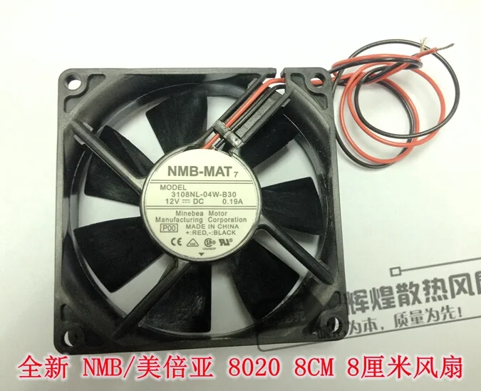 OEM Industries OEM Industries 3108NL-04W-B30 80mm 12V .19A 2-Wire Ball Bearing Fan — product photo