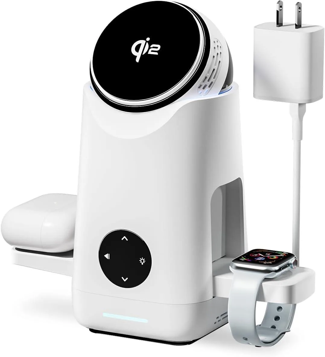 Luisport Luisport 3-in-1 Qi2 15W Rotating Wireless Charger Stand White — product photo