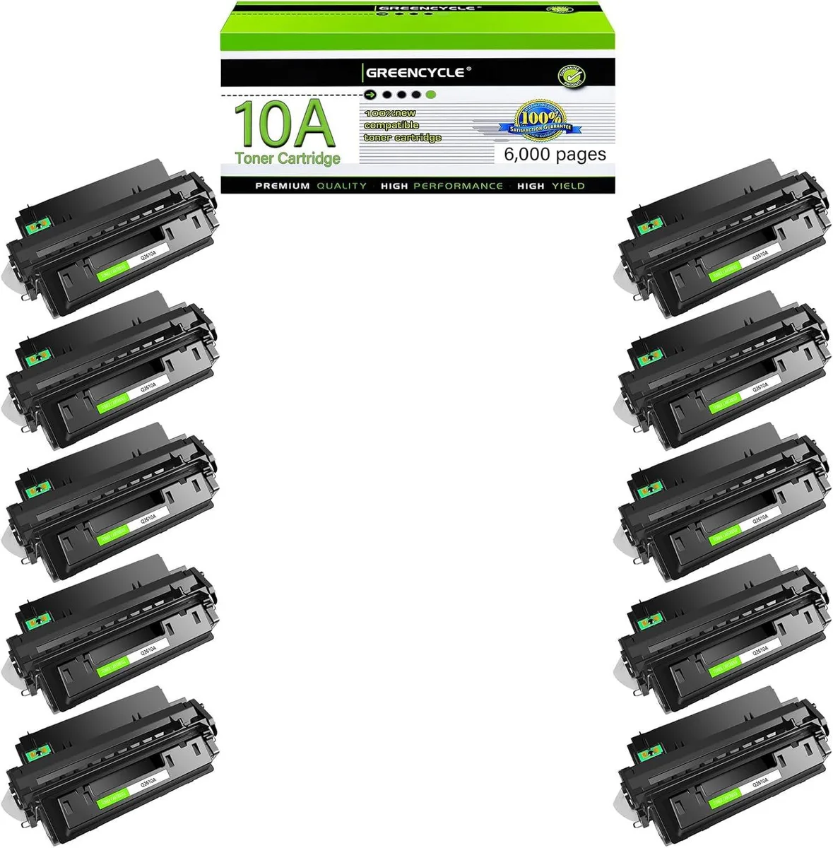 GREENCYCLE GREENCYCLE Q2610A High-Yield Toner Cartridge 10-Pack Black 6000 Pages — product photo