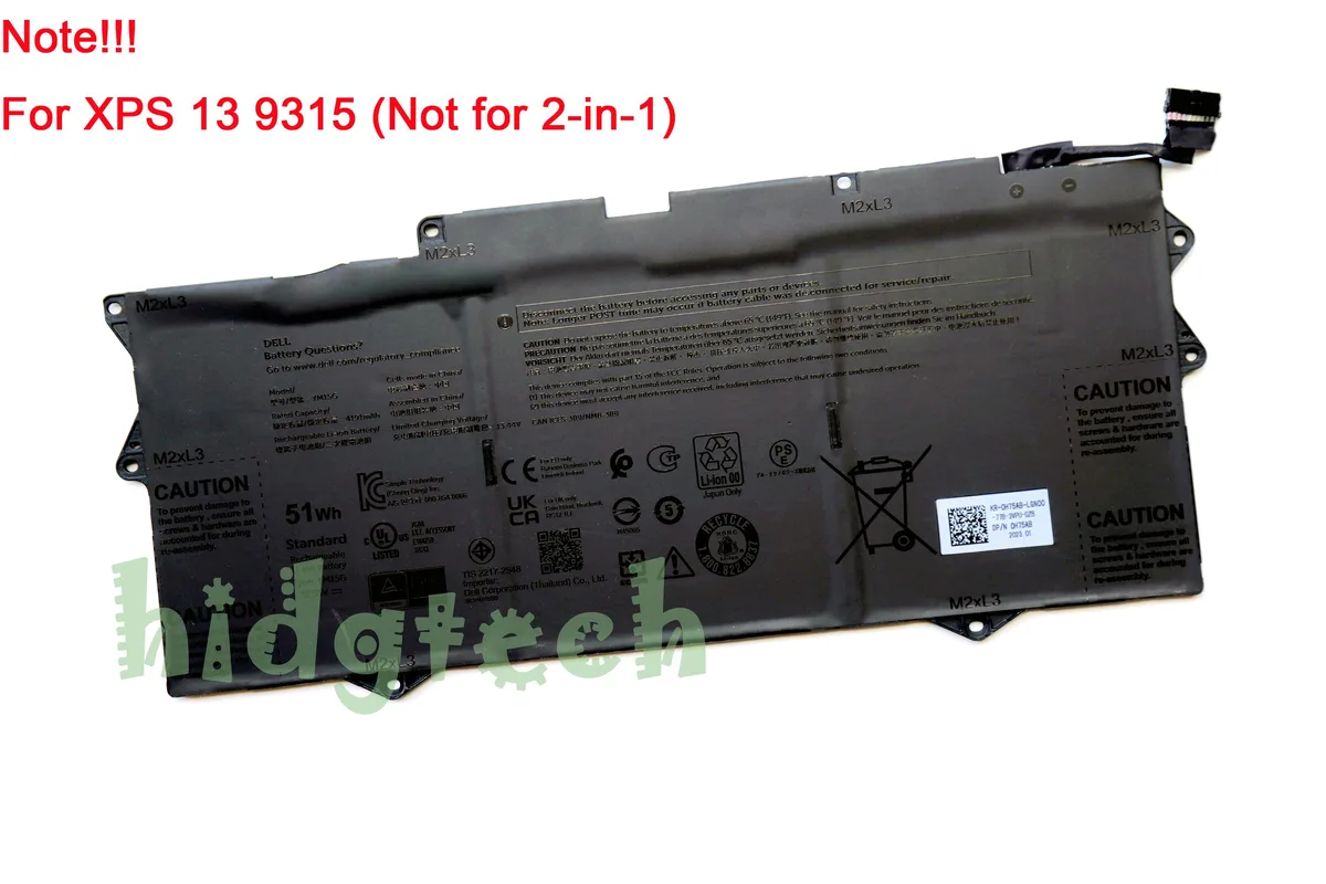 Beisite Beisite YM15G 51Wh laptop battery for XPS 13 9315 — product photo