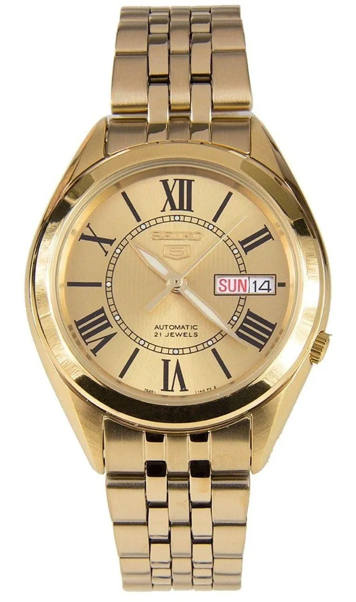 Seiko Seiko 5 Automatic 21 Jewels Gold Tone Dial Roman Numerals SNKL38K1 Watch — product photo