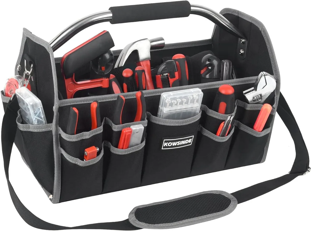 BFKK BFKK 16 Inch Tool Bag 26 Pockets Steel Handle Removable Strap — product photo