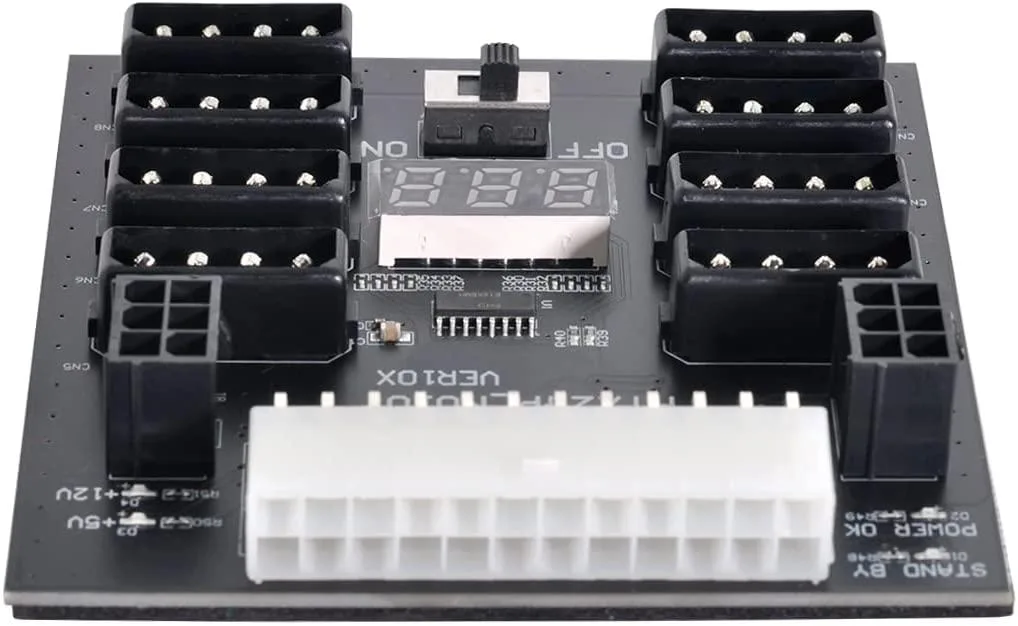 myVolts myVolts ATX PSU Server Power Board 24Pin to 8x IDE 4Pin + 2x 6Pin — product photo