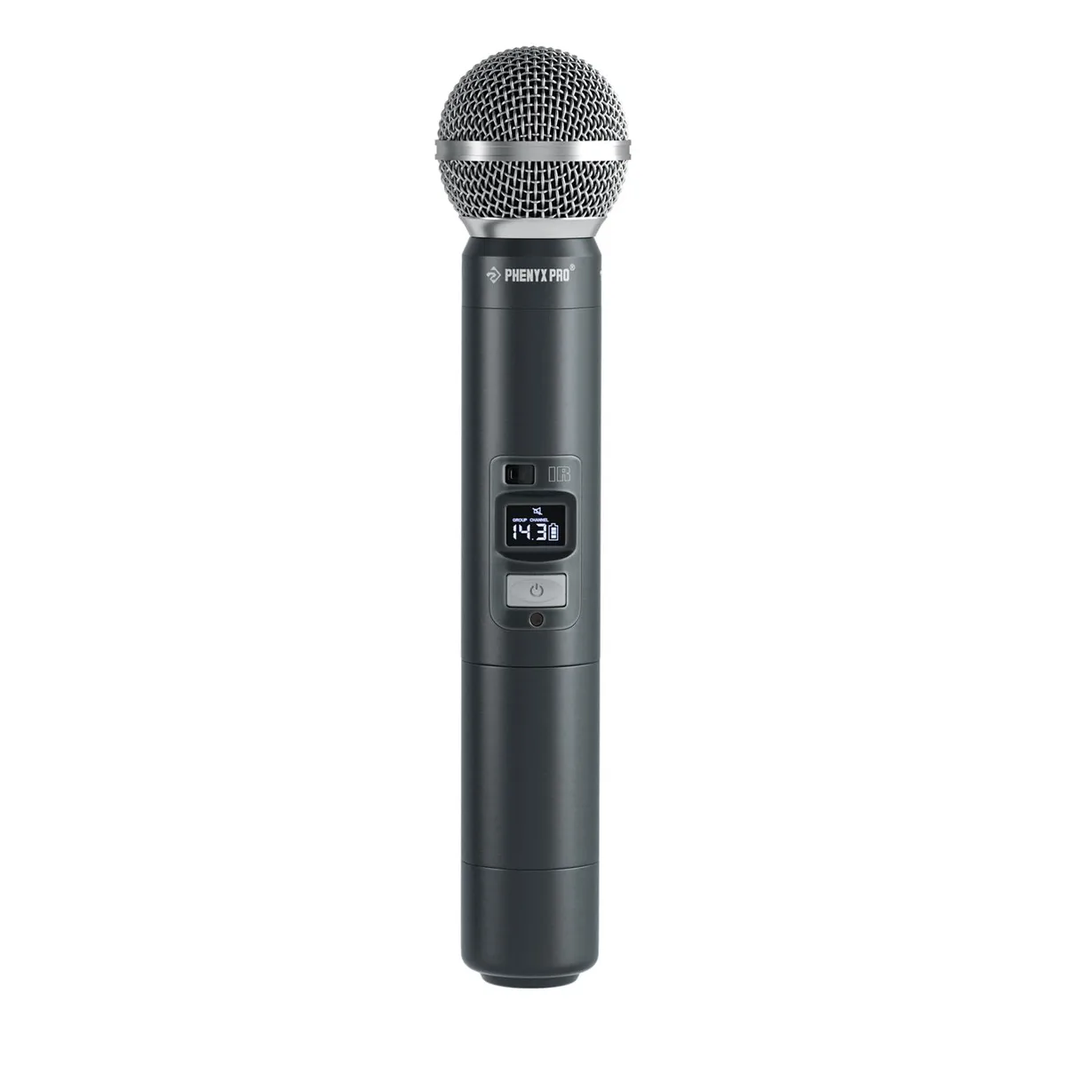  Phenyx Pro PWH-7 UHF Dynamic Handheld Mic Silver XLR 70dB 520-599 MHz — product photo