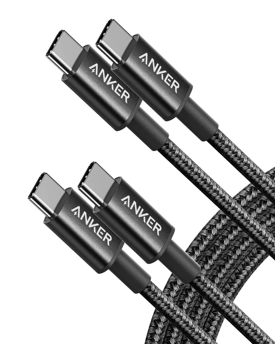  Anker A8753 USB C to USB C Cable 60W 6 ft 2-Pack Black — product photo