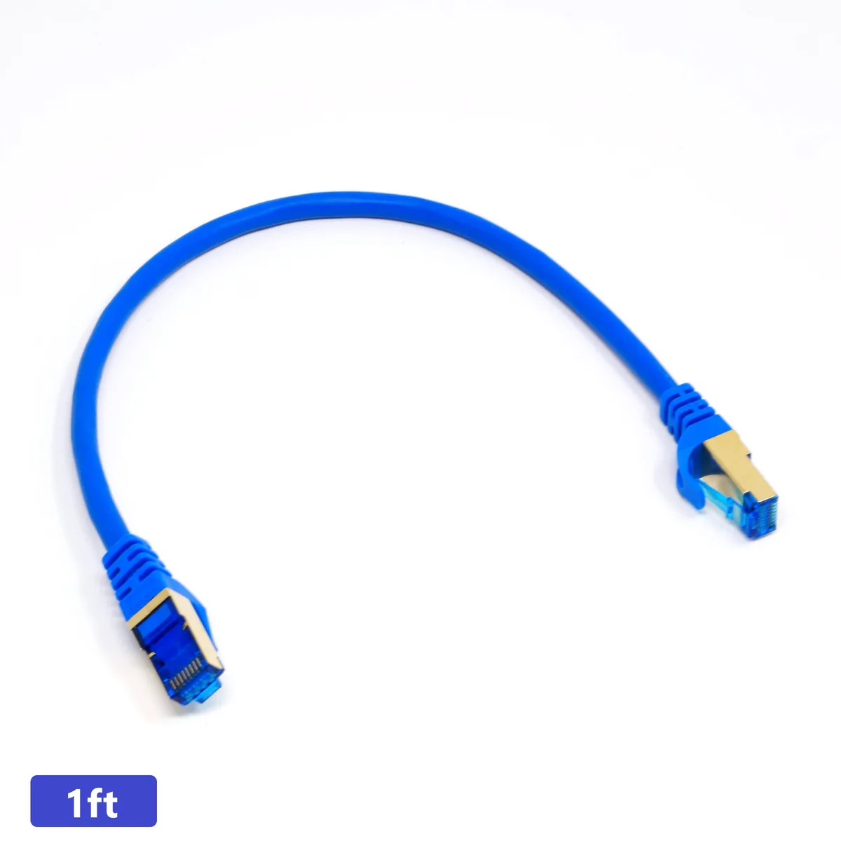 QualGear QualGear QG-CAT7R-1FT-BLK Cat 7 Ethernet Patch Cable 1 ft Blue — product photo