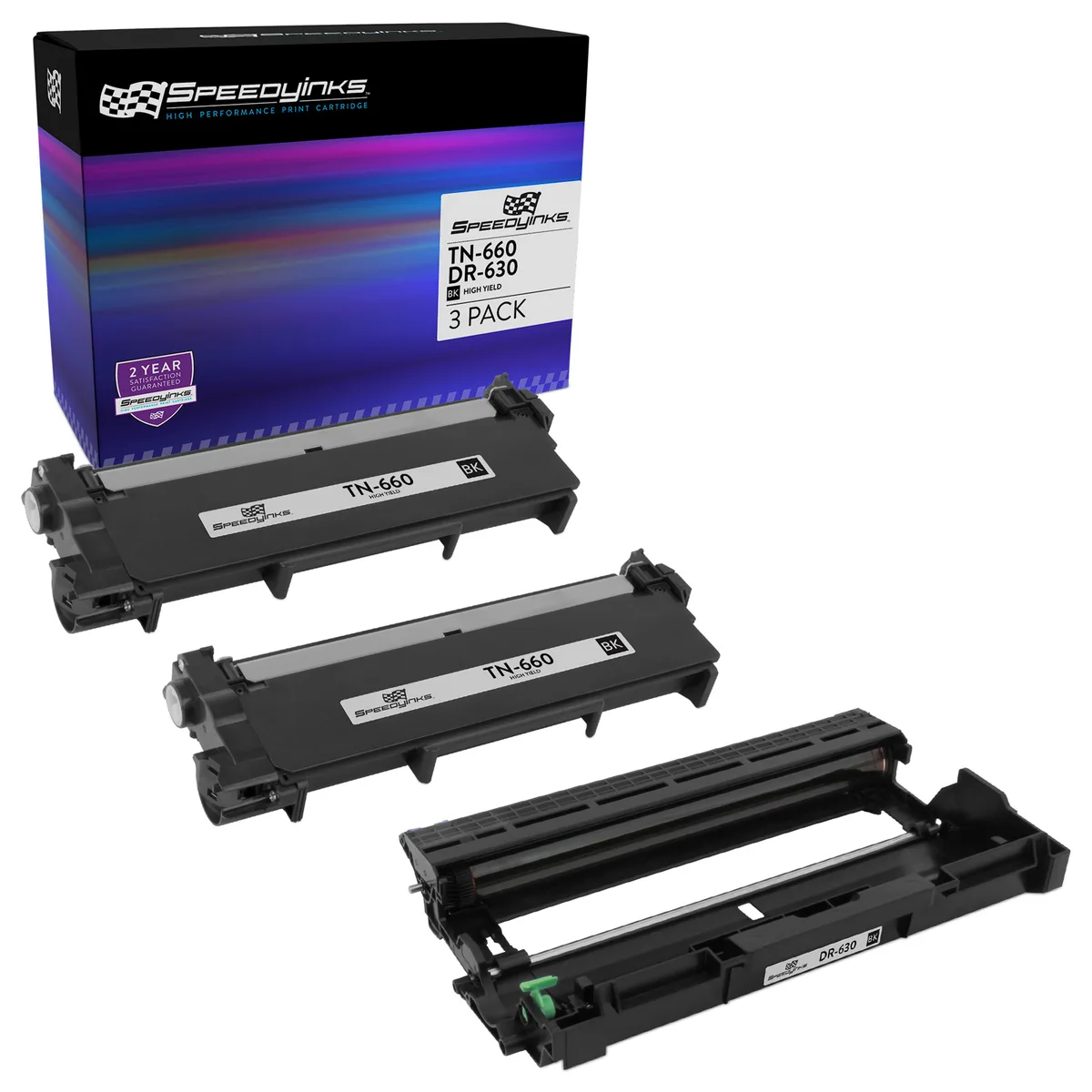 SpeedyInks SpeedyInks Compatible TN660 &amp; DR630 2 Toner 1 Drum 3-Pack — product photo