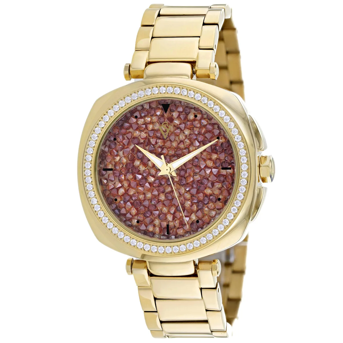Christian Van Sant watch with orange dial and stainless steel bracelet