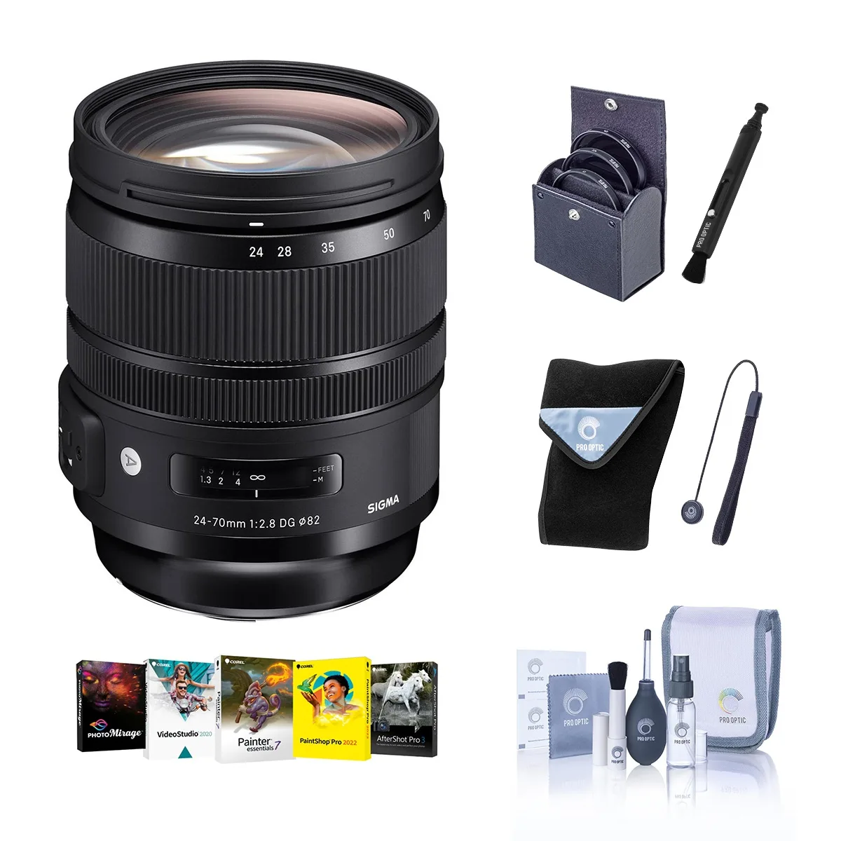 SIGMA SIGMA 24-70mm f/2.8 DG OS HSM ART Lens for Nikon F, 82mm Filter Kit Bundle — product photo
