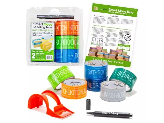 UBMOVE UBMOVE 2 Bedroom Labeling Tape Pack 30 yd rolls 90 ft each — product photo