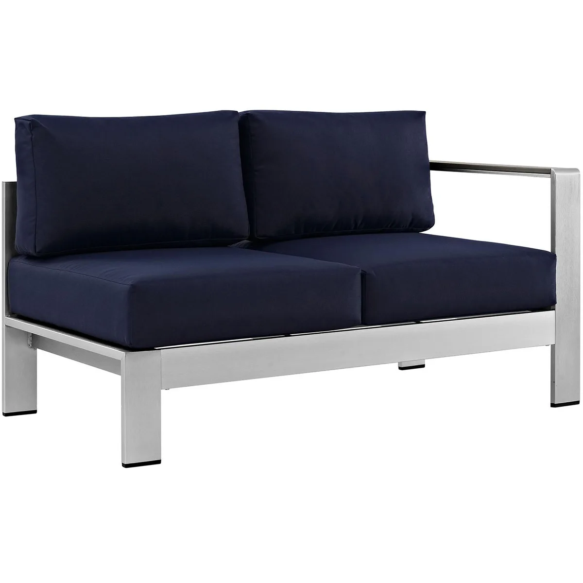 Modway Furniture Modway Furniture Shore Right-Arm Loveseat Silver Navy 27.5"L 53"W 25"H — product photo