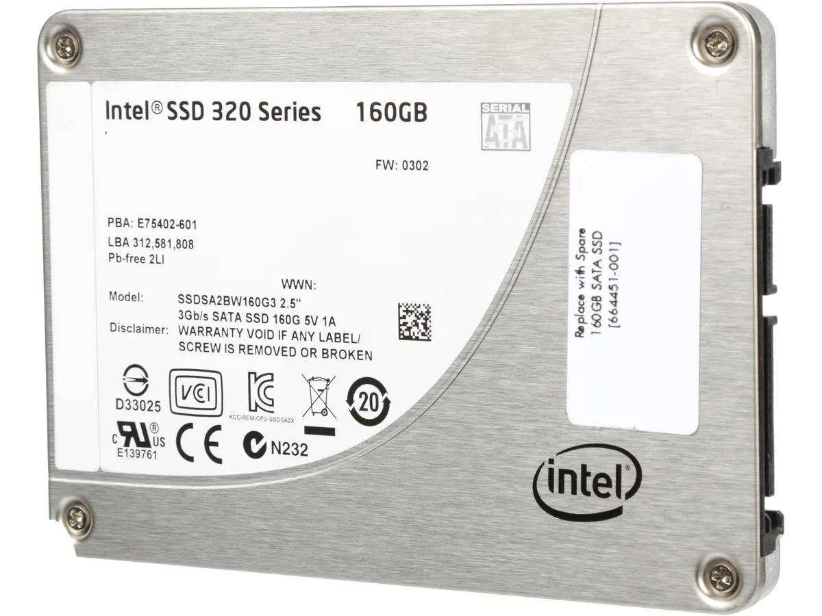 Intel Intel 320 Series SSDSA2BW160G3H-S 160GB SATA internal SSD — product photo