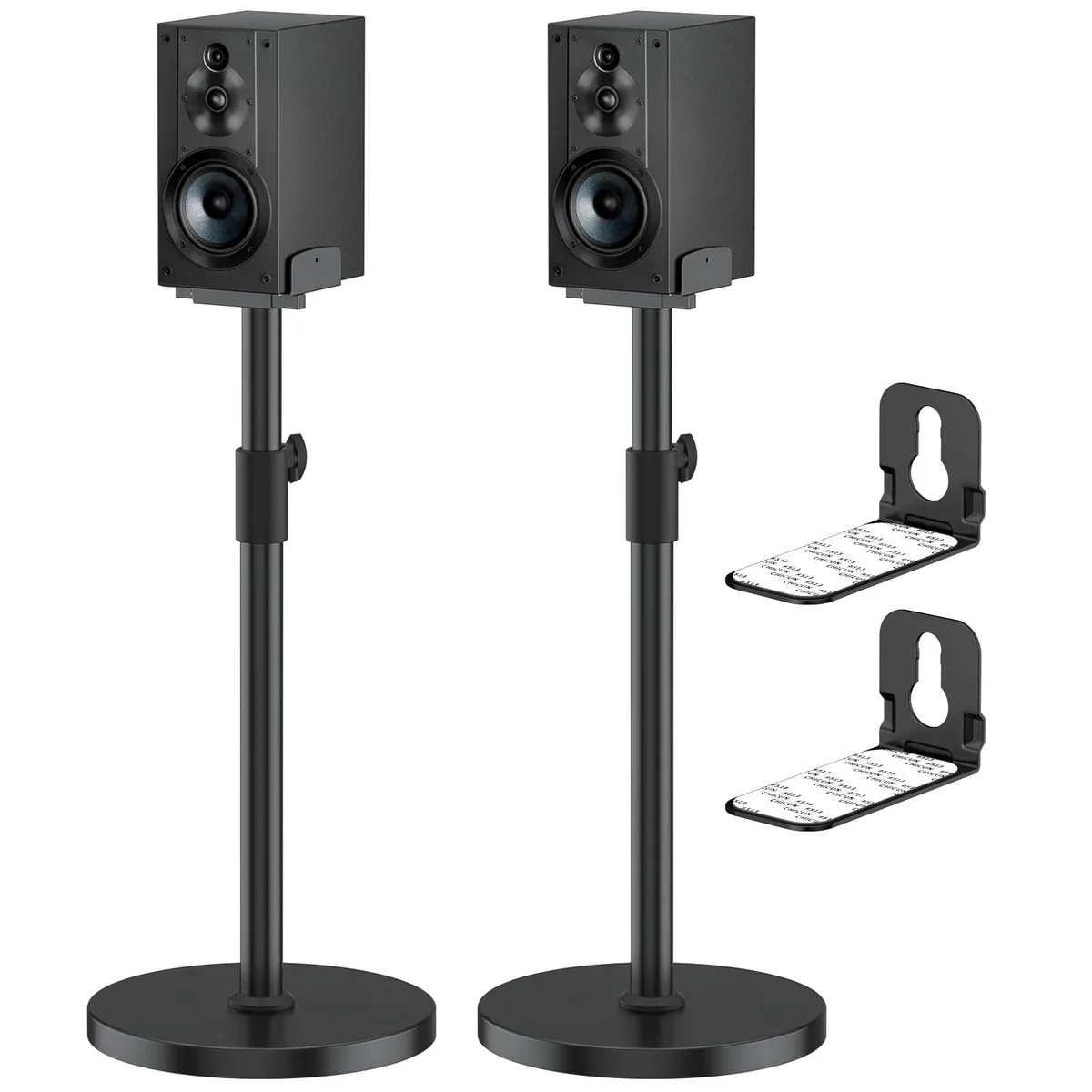 ARENTI ARENTI 2 in 1 Accessories Speaker Stands Pair with Soundbar Mounts Cable Management — product photo