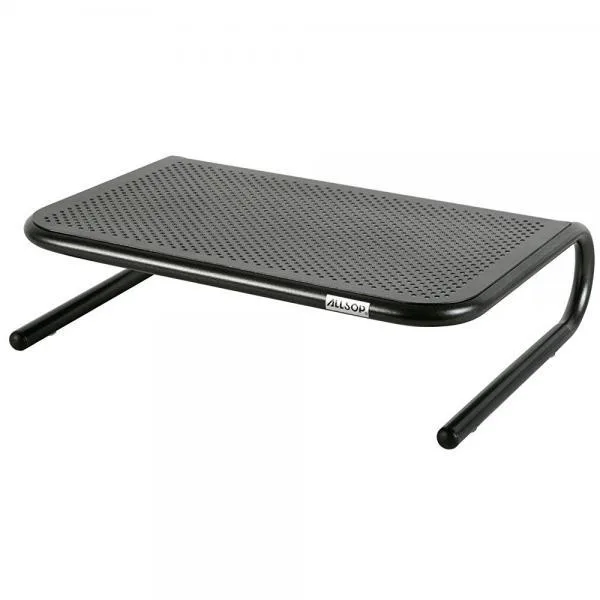 ALLSOP ALLSOP Metal Art Jr. Monitor Stand 14-Inch 40 lbs Keyboard Storage Pearl Black (30165) — product photo