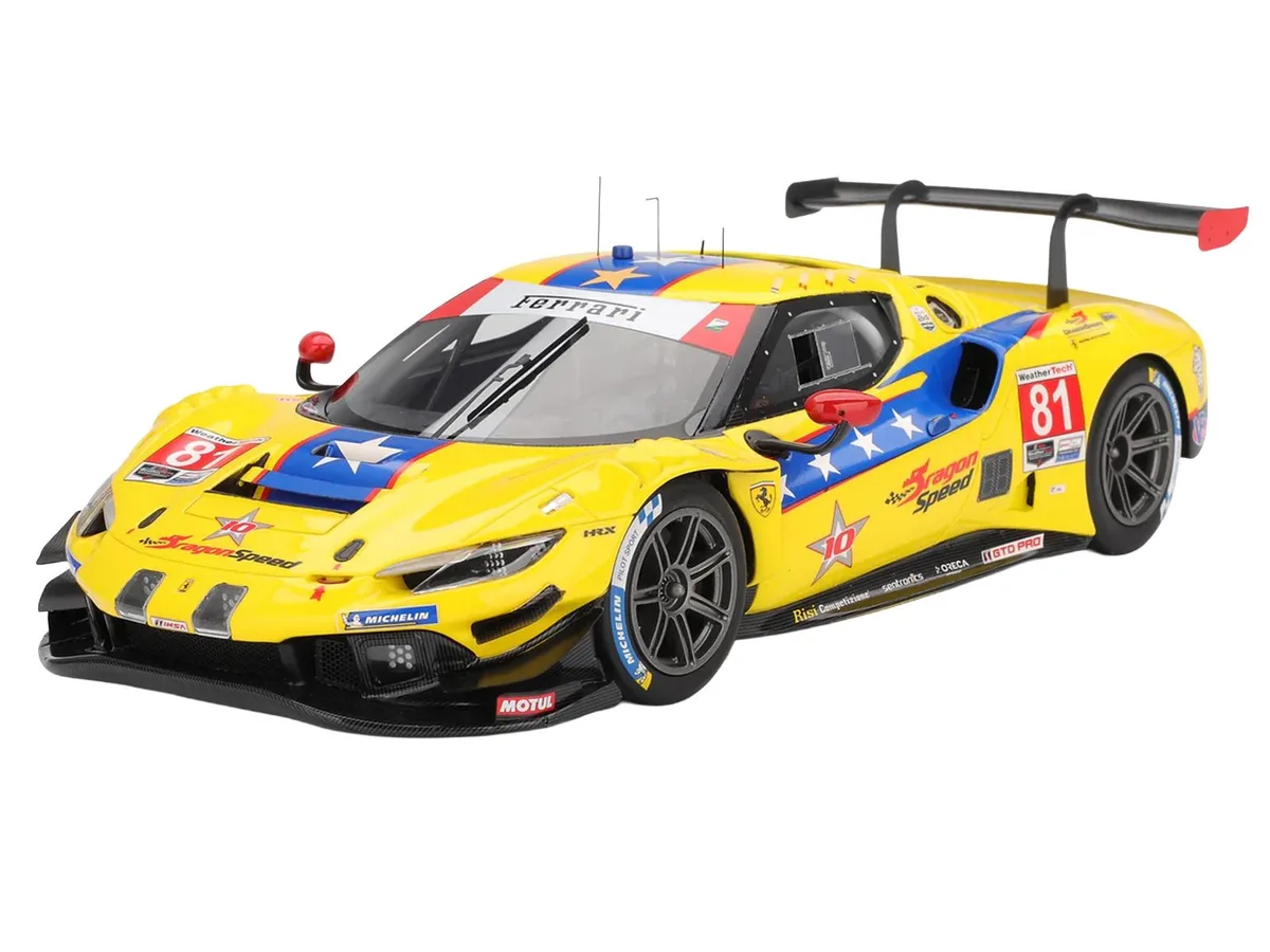 BBR BBR Ferrari 296 GT3 #81 DragonSpeed IMSA 24 Hours of Daytona 2025 Competition Series 1/18 hobby collectible — product photo