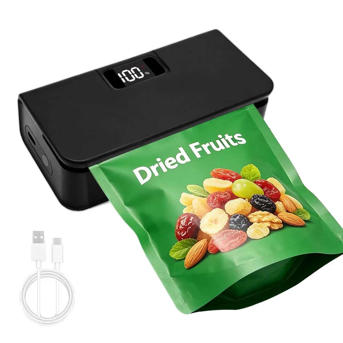  FoodSaver YOUOIVIA mini bag sealer Black 1600mAh 3.94in strip — product photo