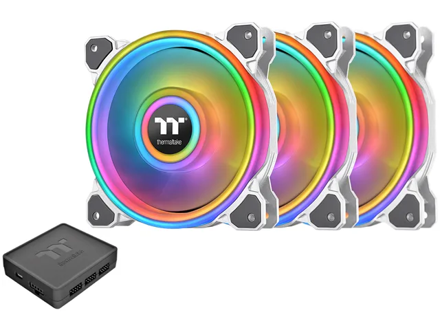 Thermaltake Thermaltake Riing Quad CL-F100-PL12SW-B 120mm case fan 3-pack white — product photo