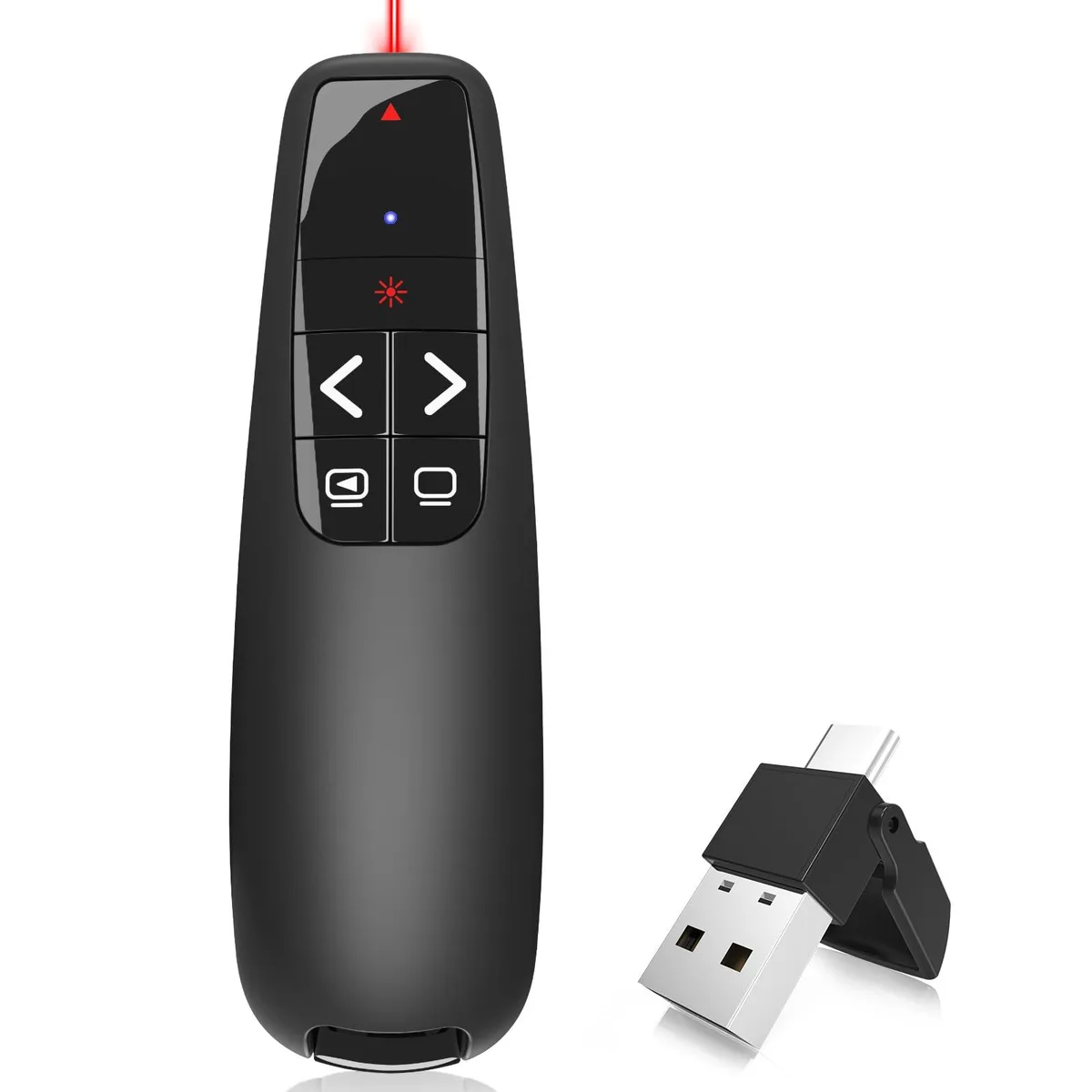  VILNIU WP37-R presentation equipment, 100 ft range, USB-A/USB-C receiver, red laser — product photo