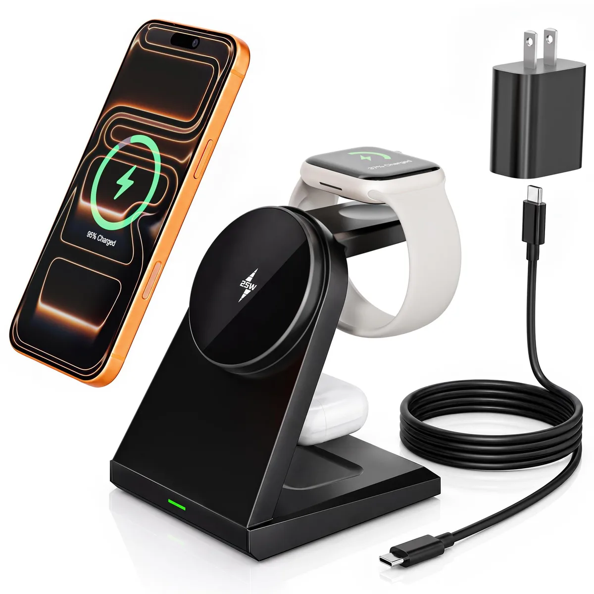  Alumenar W010 25W 3-in-1 Wireless Charger Black — product photo