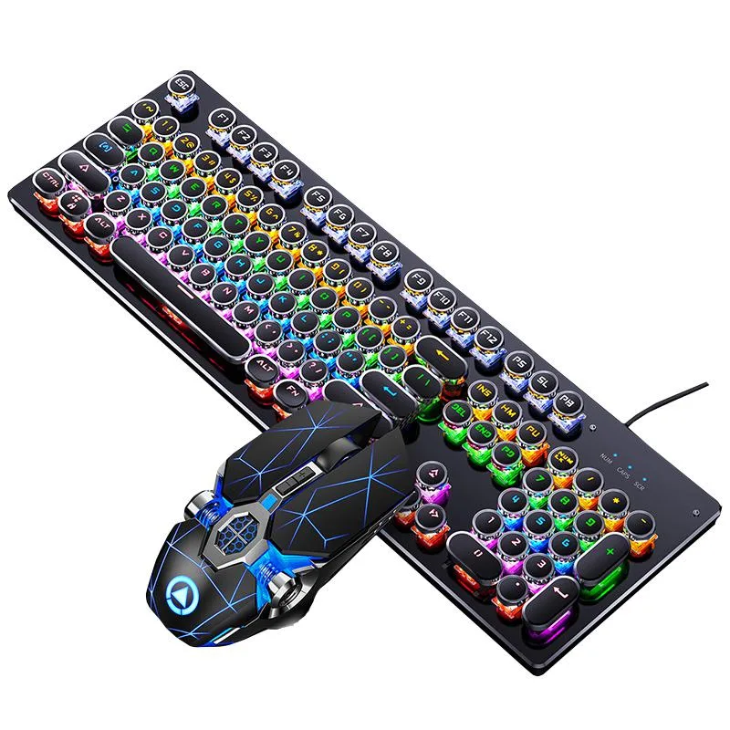 Pstaroth Pstaroth 104-key USB wired gaming keyboard Cherry MX Clear black with mouse — product photo