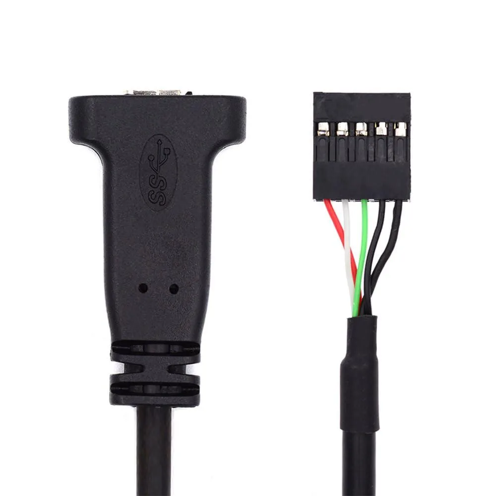 LORDWORLD LORDWORLD USB 3.1 Type-C Female to USB 2.0 9/10-pin Header Cable with Bracket 20cm — product photo