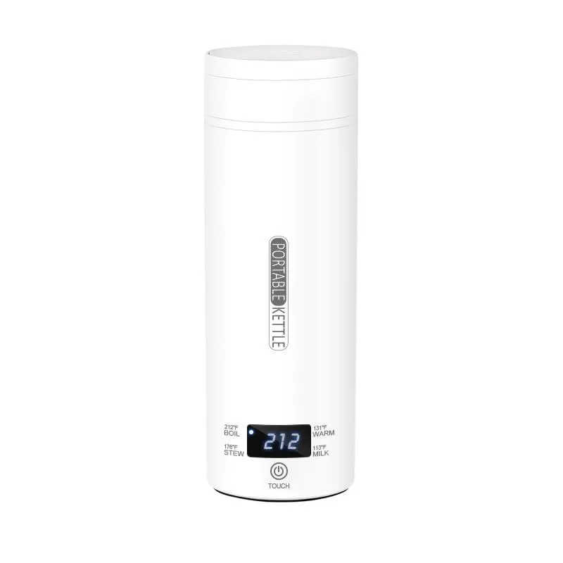  Generic Portable Kettle 500ml White 304 Stainless Steel Digital Display 4 Temperature Settings 45-100°C — product photo