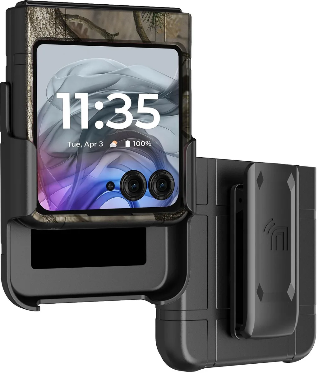 Nakedcellphone Nakedcellphone Hard Case &amp; Belt Clip Holster for Motorola RAZR 2024/2025/2026 - Bush Camo — product photo