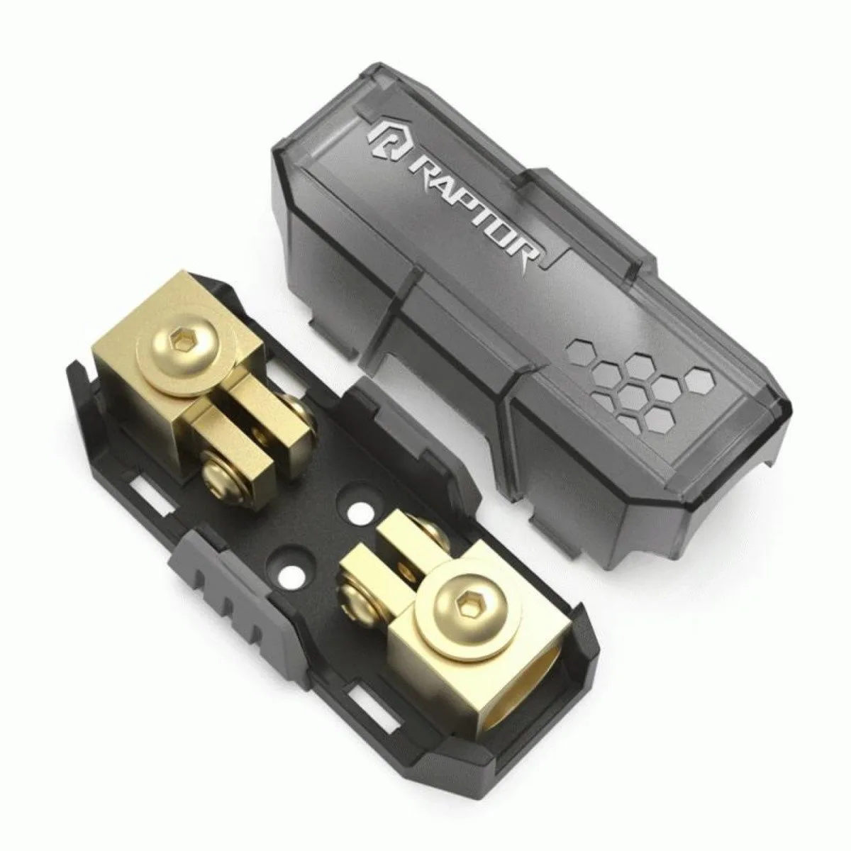 RAPTOR RAPTOR RM2ANL1 24K gold-plated fuse holder 1/0 or 4 AWG — product photo