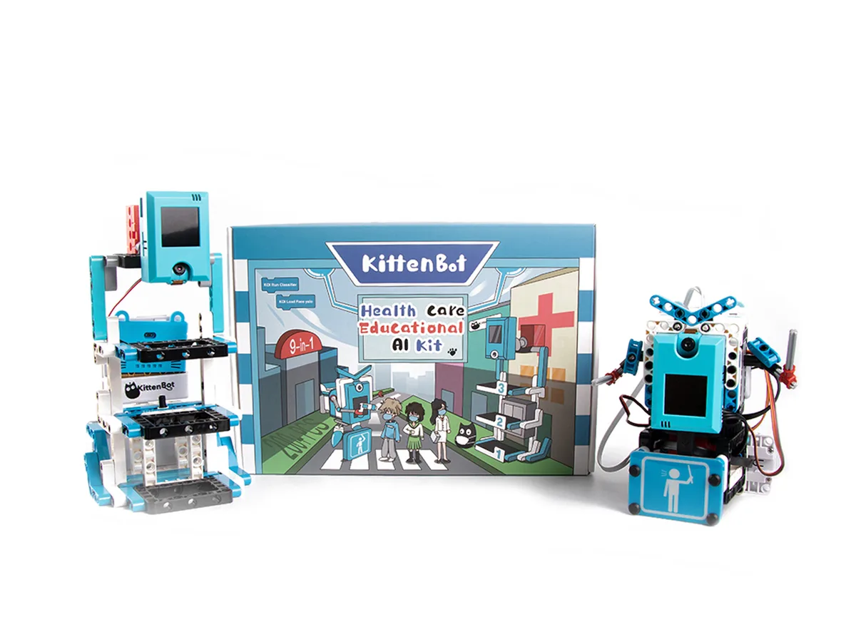 KittenBot KittenBot Health Care Educational AI Kit 9-in-1 Blue 16 lessons 200 bricks — product photo