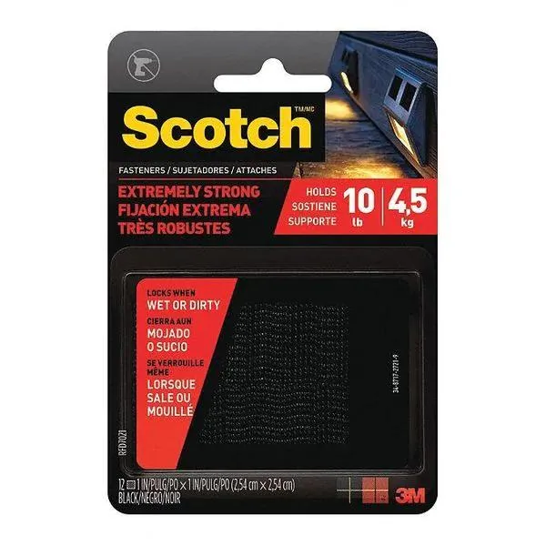 Scotch Scotch Extreme Fastener Squares Black 12-pack RFD7021 — product photo