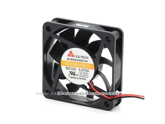Zyvpee Zyvpee FD126015LB 60x15mm 12V 0.075A 15.2CFM 2-wire case fan — product photo
