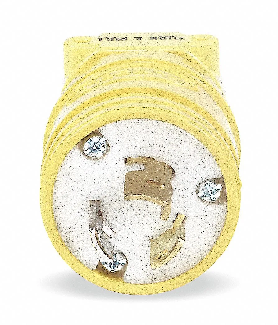 Hubbell Incorporated Hubbell Incorporated HBL2447 Locking Plug L5-15P 15 A 125V AC Yellow video accessory — product photo