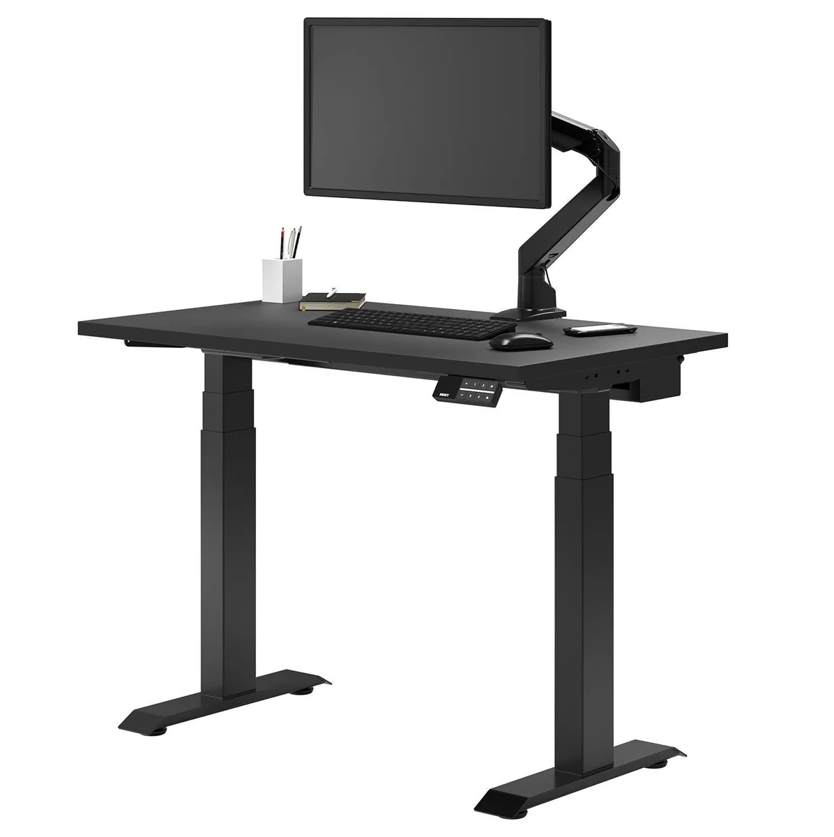 Desky Desky Dual Mini Sit Stand Desk 32 x 20 in Black Matte Black — product photo