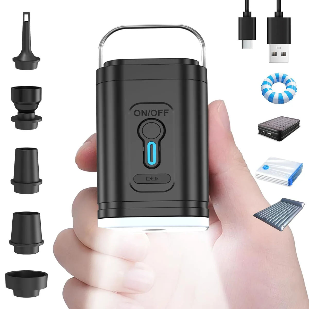  AstroAI Portable Air Pump 2400mAh Black 12 Pack — product photo