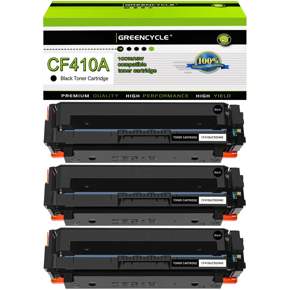 GREENCYCLE GREENCYCLE 410A CF410A Black Toner Cartridge 3 Pack — product photo