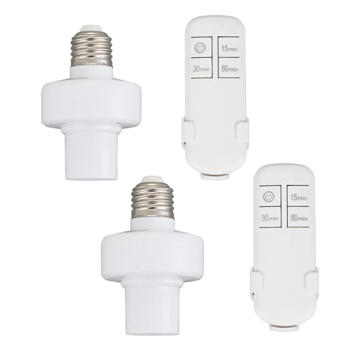  GE LSWRC2PT Remote Control Light Socket Kit 2 Pack E26 E27 60W 50ft 15 30 60 min timer — product photo